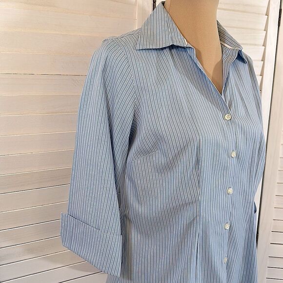 Land's End No Iron Oxford Shirt Size 8 Pin Point NWOT - Picture 7 of 12